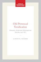 Old Provencal Versification