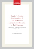 Studies in Indian Grammarians. I. The Method of Descriptions Reflected in the Silvasutras